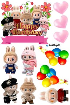 the happy birthday card features many different characters