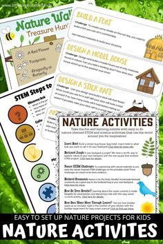 nature activities for kids to help them learn how to use natural materials and build their own house