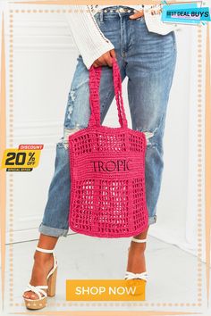 Fame Tropic Babe Staw Tote Bag Trendy Bucket Beach Bag For Shopping, Trendy Rectangular Crochet Bag, Trendy Bucket Beach Bag With Top Carry Handle, Trendy Pouch Bags For Shopping, Trendy Gift Shoulder Bag, Trendy Shoulder Gift Bag, Trendy Vacation Bag With Top Carry Handle, Casual Pouch Beach Bag For Shopping, Trendy Crochet Bag With Removable Pouch