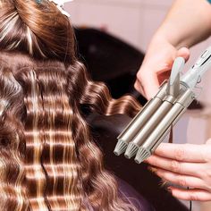 This hair curler has three barrels, if you are looking for beach waves with a curling iron. So this waves with a curling iron is the perfect tool for creating beachy, professional-looking curls that last all day. Three Barrel Curls, Hair Styls, Curly Iron, Crimping Iron, Planning Life, Hair Irons, Barrel Curling Iron, Hair Crimper, Waves Hair