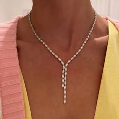 Marquise Diamond Lariat Necklace Diamond Lariat Necklace, Prom 23, Birthday Inspo, Diamond Necklace Designs, Beautiful Accessories, Luxe Jewelry, Diamond Jewelry Designs, Dope Jewelry, Luxury Necklace