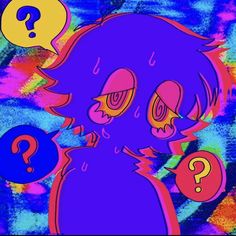 an image of a cartoon character with question marks