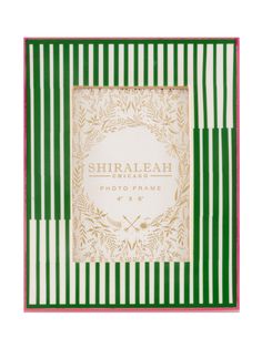 Shiraleah Viva 4 X 6 Picture Frame, Green Striped Picture Frame, Spa Wraps, Contrast Lighting, Chicago Photos, Accessories Display, Dream Apartment, Framed Gifts, Frame Decor, Vertical Stripes