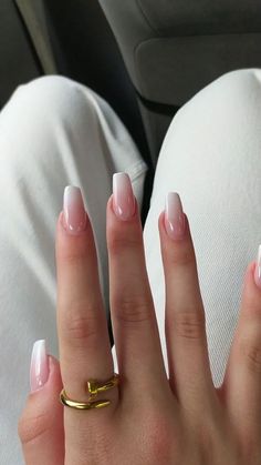 Simple Nail Ideas Medium Length, Square Blush Nails, Nail Extensions Ombre, Smooth Legs Aesthetic, Nude Nail Extensions, Ombre Nude Nails, Ombre Nail Colors, Ombre Nail, Smooth Legs