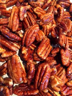 a pile of pecans sitting on top of a table