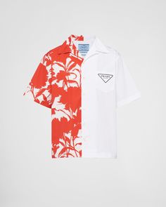 Maximalist Outfits Men, Maximalist Outfits, Shirt Photography, T-shirt Photography, Red Logo, Triangle Logo, Chambray Shirt, Mother Of Pearl Buttons, White Shirts