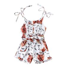 SPECIFICATIONS Season: Summer Pattern Type: All Over Print Gender: girls Item Type: rompers Department Name: baby Sleeve Length(cm): sleeveless Fit: Fits true to size, take your normal size Size (inch) 90 Length: 14.96 Bust: 21.26 Waist: 17.32 Advised Age: 12-18 Months 100 Length: 15.75 Bust: 22.05 Waist: 18.11 Advised Age: 18-24 Months 110 Length: 16.54 Bust: 22.83 Waist: 18.9 Advised Age: 2-3 Years 120 Length: 17.32 Bust: 23.62 Waist: 19.68 Advised Age: 3-4 Years 130 Length: 18.11 Bust: 24.41 Cute White Jumpsuit For The Beach, Casual Sleeveless Floral Print Bubble Romper, White Bubble Romper With Floral Print For Summer, White Summer Bubble Romper With Floral Print, Summer White Floral Bubble Romper, Summer White Floral Print Bubble Romper, White Floral Print Summer Bubble Romper, Sleeveless Floral Print Bubble Romper, White Sleeveless Bubble Romper