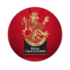 the royal challengers logo on a red frisbee