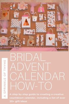 a pink and white photo with the words bridal event calendar how - to on it