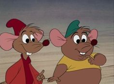 two cartoon mice standing next to each other