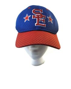 VINTAGE State Champs S&E Cap Snap Back Red &Blue Mens 90s Cap. Condition is "Pre-owned". Shipped with USPS First Class. Retro Trucker Hat With Curved Brim For Sports, Retro Sports Baseball Cap, Retro Adjustable Fitted Hat For Sports, Retro Adjustable Sports Fitted Hat, Adjustable Retro Sports Hat, Retro Visor Baseball Cap For Sports Events, Retro Snapback Baseball Cap For Sports, Retro Snapback Visor Hat For Sports Events, Retro Visor Fitted Hat For Sports Events