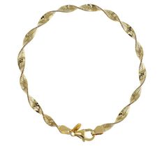 Here's a glamorous twist to elevate your look! This twisted herringbone chain bracelet is crafted in 18K gold-plated bronze for a gleaming finish to any ensemble. From the Bronzo Italia® Jewelry Collection. Modern Twist Gold Bracelet As Gift, Modern Gold Bracelet As Gift, Gold Snake Chain Bracelet With Lobster Clasp, Twisted Necklace, Braid Jewelry, Herringbone Chain, Flat Twist, Twist Braids, Elevate Your Look