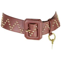 - Vintage Yves Saint Laurent brown leather with V shape gold-toned studs throughout the belt. - Featuring gold-toned heart shape hardware charm with "Love" and "Yves Saint Laurent" written on the front and back. - Length: 35 inches long. Yves Saint Laurent Belt, Saint Laurent Belt, Vintage Yves Saint Laurent, Gold Heart, Heart Of Gold, V Shape, Heart Charm, Leather Belt, Wrap Bracelet