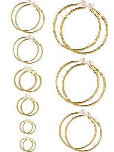 PRICES MAY VARY. Design: the clip on hoop earrings are suitable for non piercing ears, especially design for women and girls who are afraid of piercing pain but still want to wear earrings for adding charming Diverse Sizes: clip on earrings are various sizes for you to choose, the size is 25mm 30mm 40mm 50mm 60mm 70mm 80mm 90mm 100mm all in 9 sizes for you to choose Material: clip on earrings women consists of metal and soft latex cushion, which is lightweight and high polished, nontoxic and wil Earrings Hoop Gold, Hoop Gold Earrings, Clip On Hoop Earrings, Transparent Nails, Piercing Earrings, Earrings Hoop, Online Earrings, Simple Earrings, Jewelry Earrings Hoops