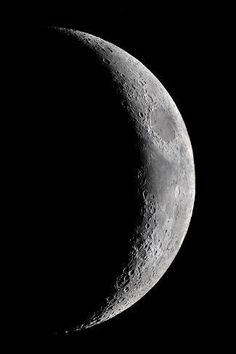 the moon is shown in black and white