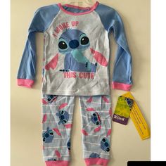 Disney’s Lilo & Stitch Character Pajama Set, 3t Blue, Pink & Grey With “I Woke Up This Cute” Printed On Top 100% Cotton Nwt Sleep Outfit, Stitch Pajamas, Mickey Mouse Pajamas, Stitch Character, Disney Pajamas, Disney Face Characters, Halloween Pajamas, Toddler Pajamas, Minnie Mouse Girl