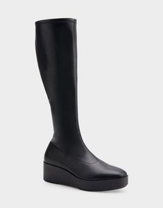 Aerosoles is known for its ultra-comfortable platforms and wedges, and the Cecina knee-high boots are no exception. These boots are surprisingly lightweight and flexible, thanks to the full-stretch material. The streamlined platform sole gives your legs a sleek, elongated look.The Cecina is a comfortable women's Flatform Heel Tall Shaft Boot in Black Faux Leather. This women's wedge heel Flatform Heel Tall Shaft Boot is perfect for everyday. Rich with shoe comfort, the Cecina Flatform Heel Tall Shaft Boot in Black Faux Leather possesses a diamond flex outsole, a removable ortholite foam insole and many more superior shoe comfort features. The Cecina comfortable womens shoe Flatform Heel Tall Shaft Boot in Black Faux Leather includes free shipping and free returns for all orders over $75.Wo Comfortable Womens Boots, Wide Width Heels, Knee High Wedge Boots, Cat Boots, Wide Width Sandals, Comfort Shoes Women, Womens Shoe, Sandal Platform, Womens Wedges