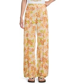 From Billabong, these pants feature:Tropical floral printedHigh riseElastic waistWide legsRelaxed fitSplit hemPull-on stylingViscoseHand washImported. Junior Pants, Culture Clothing, Printed Wide Leg Pants, Tropical Floral Print, Ocean Lover, Lifestyle Clothing, Tropical Floral, Dillard's, Split Hem