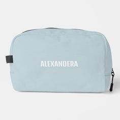 Modern Girly Light Blue Name  Dopp Kit High School Supplies, Winter Bachelorette, Bachelorette Party Activities, Middle School Essentials, Cozy Winter Cabin, Studying Stationary, Pretty School Supplies, School Must Haves, Blue Names