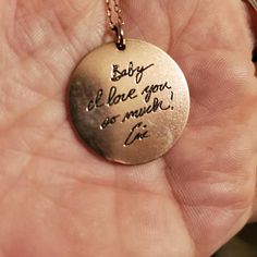 Handwriting Necklace Custom Handwriting Jewelry Signature | Etsy Inspirational Customizable Jewelry For Gifts, Meaningful Handmade Jewelry For Birthday Gift, Handmade Meaningful Jewelry For Birthday Gift, Inspirational Engraved Jewelry For Valentine's Day, Meaningful Jewelry For Father's Day, Meaningful Hand Stamped Jewelry For Birthday Gift, Hand Stamped Jewelry Gift For Father's Day, Signature Customizable Gift Jewelry, Signature Customizable Jewelry As A Gift