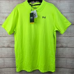 New With Tags Size Yxl Bright Green Comes From A Smoke Free Home Loose Fit Polyester Casual Green Under Armour Top, Casual Green Tops By Under Armour, Under Armour Shirts, Short Sleeve Polo, Bright Green, Kids Shirts, New Color, Under Armour, Shirts Tops