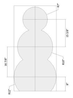 an image of a snowman in the shape of a rectangle with measurements for each side