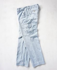 "* Brand: Gap Jeans * Made in China for Japan market * 3 front pockets + 2 side pockets + 2 back pockets * Color: Blue / White * Low Rise * Condition: 7/10 Good used condition with slightly faded at 1 part of small stain (refer last pic) * Material: Cotton & Polyester Size on Tag: 4 Measurement in Inches (done with the item laying flat): Waist: 27\" Hip: 40\"  Thigh: 22\"  Front rise: 8.5\" Back rise: 12\" Knee: 18\" Inseam: 26\" Total Length: 3.5\" Leg opening: 14\" * Please check the measureme Medium Wash Wide Leg Bottoms With Flap Pockets, Spring Medium Wash Bottoms With Flap Pockets, Washed Blue Utility Pants With Patch Pockets, Washed Blue Utility Pants With Hip Pockets, Utility Pants With Hip Pockets In Washed Blue, Blue Straight Leg Pants With Flap Pockets, Blue Straight-leg Pants With Flap Pockets, Utility Bottoms With Flap Pockets In Medium Wash, Washed Blue Straight Leg Pants With Patch Pockets