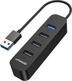 the usb 3 port charger is connected to an external power strip and has two charging cords