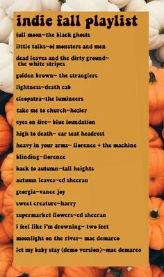 Fall Alternative Playlist, Indie Halloween Playlist, Songs To Add To Your Fall Playlist, Fall Playlist Ideas, Fall Playlist Songs, Fall Songs Playlist, Indie Songs Playlists, Creative Playlist Names, Fall Playlist Names