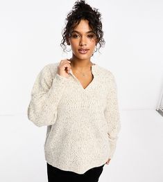 Sweaters & Cardigans by Vila Curve In knit to win knit V-neck Puff sleeves Ribbed trim Regular fit Beige Style, Vneck Sweater, Sweater Cardigan, Sweaters & Cardigans, Puff Sleeve, Puffer, Jumper, Asos, Latest Trends