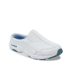 Easy Spirit-Travel Time Slip-On Sneaker Slide into sporty comfort with the Travel Time slip-on sneaker from Easy Spirit. With an orthotic-friendly removable footbed and thick foam midsole, this clog-inspired pair gives you the support you need. White Breathable Slip-on Sneakers For Light Exercise, Functional Slip-on Walking Shoes With Arch Support, Comfortable Sports Slip-ons With Arch Support, Functional Synthetic Slip-ons With Round Toe, Synthetic Slip-ons With Arch Support For Walking, Comfortable White Slip-ons With Cushioned Footbed, Comfortable White Slip-on Sneakers For Light Sports, Functional Low-top Slip-on Sneakers For Walking, Synthetic Slip-on Sneakers With Arch Support For Running