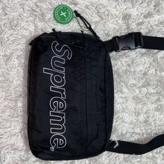 Brand New Supreme Shoulder Bag 100% Authentic/ Recipe Shown Comes With Stock X Sticker Next Day Shipping Message Me For Any Questions Designer Black Shoulder Bag Pouch, Luxury Black Satchel Pouch, Luxury Black Shoulder Bag Pouch, Designer Crossbody Bag With Zipper Pocket, Designer Black Shoulder Bag With Zipper Pocket, Designer Black Bag With Large Capacity, Designer Black Bags With Large Capacity, Designer Black Bags Large Capacity, Designer Black Bags With Adjustable Strap