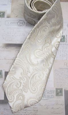 Mens Ties Beige Tan Paisley Mens Silk Necktie Wedding ties. With Matching Pocket Square Option Elegant Groom's Suit And Tie Accessories With Pocket Square, Elegant Suit And Tie Accessories With Pocket Square, Elegant Groom Suit Accessories With Pocket Square, Fitted Silk Tie For Wedding, Elegant White Tie With Pocket Square, Satin Suit And Tie Accessories For Wedding, Satin Wedding Ties, Wedding Satin Standard Tie, Elegant Formal Ties With Paisley Print