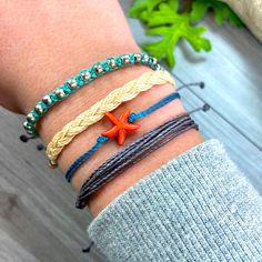 Amazing Colors And Starfish Charm!! Beautiful Style Comes 4 With Bracelets Shown In Picture One Of A Kind!! Waterproof And Long Lasting!! Adjustable To Fit Anyone! The Turquoise Bracelet Is Pura Vida And The Rest Are Handmade By Me I Have Tons Of Handmade Jewelry And Will Take Custom Orders!Let Me Know What You Need! Put Your Favorites Together By Pushing Add To Bundle For One Shipping Cost I Also Include A Free Gift With Every Purchase Of Three Or More! I Ship Daily Perfect For Winter, Snow, Fa Casual Adjustable Starfish Beaded Bracelets, Adjustable Casual Jewelry With Starfish Charm, Casual Starfish Bracelets As Gift, Casual Starfish Bracelet As Gift, Casual Starfish Bracelet For Gift, Casual Starfish Charm Jewelry, Casual Starfish Bracelet, Adjustable Casual Bracelets With Starfish Charm, Adjustable Starfish Casual Bracelets