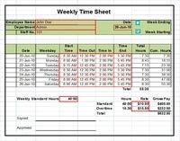 a spreadsheet showing the time sheet for an employee's workday schedule