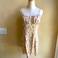 New, Cute, Yellow Silky- Looking Sundress. Material Is 100% Polyester But Looks Like Silk. Never Worn. Reposhing This Item I Purchased From @Lynne_ramola. Love It, But Decided To Wear A Different Dress To The Event I Bought It For (A Wedding). Dress It Up With Heels- Elongate The Legs, Or Dress It Down With Sandals. Lined Yellow Mini Dress, Yellow Lined Mini Dress, Yellow Mini Sundress For Date Night, Forever 21 Summer Floral Mini Dress, Forever 21 Fitted Summer Sundress, Forever 21 Fitted Mini Sundress, Forever 21 Lined Summer Dress, Forever 21 Fitted Sundress Mini Length, Fitted Sleeveless Sundress From Forever 21