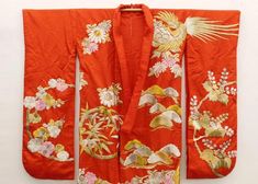 Exceptional Embroidered Japanese Ceremonial Kimono For Sale at 1stDibs Vintage Long Kimono For Wedding, Wedding Embroidered Kimono With Kimono Sleeves, Ceremonial Vintage Kimono, Vintage Wedding Kimono With Kimono Sleeves, Traditional Wedding Kimono With Floral Embroidery, Embroidered Wedding Kimono, Vintage Red Kimono For Wedding, Vintage Long Sleeve Wedding Kimono, Traditional Ceremonial Kimono For Festivals