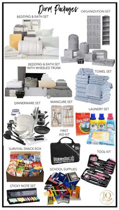 various items that include toiletries, cleaning products and other household care items for the bathroom