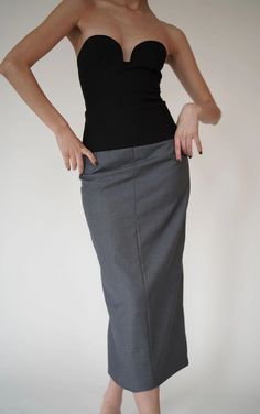 Midi Grey Pencil Skirt - Verafied New York Midi Pencil Skirt Outfit, Pencil Skirt Outfits, Midi Pencil Skirt, Grey Pencil Skirt, Midi Skirt Pencil, Blazer And Shorts, Skirt Outfit, Spring 2023, Work Wardrobe