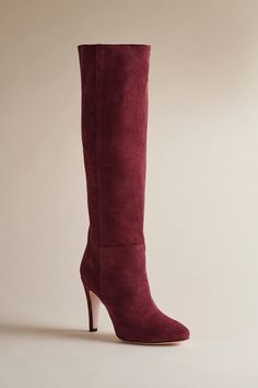 A to-the-knee, show-stopping boot In Oxblood suede. Heel height: 3” / 76.2 mm Brother Vellies, Over The Knee Boots, Over The Knee, Knee Length, Heel Height, Heels, Boots