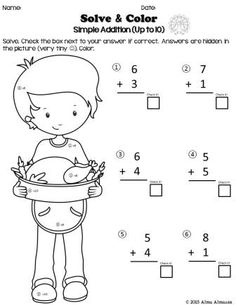 a worksheet for children to learn how to solve the missing numbers in addition