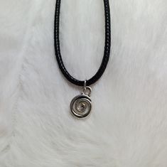 Tiny Spiral Swirl Necklace. These Pendants Are Approximately 11x8mm. Brand New And Made From Alloy Metals. Comes On A 17.5 Inch Black Rope Cord With Lobster Clasp And 1.5 Inch Extension Chain #Spiral #Swirl #Necklace #Geometric #Boho Adjustable Spiral Nickel-free Necklace, Adjustable Spiral Necklace Nickel Free, Adjustable Spiral Silver Necklace, Minimalist Silver Spiral Necklace, Black Adjustable Spiral Necklace, Adjustable Black Spiral Necklace, Nickel-free Black Spiral Jewelry, Swirl Necklace, Rope Cord