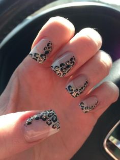 Leopard Print Nails Tutorial, Gold Nails French, Gold Leopard Nails, Black Gold Nails, Cheetah Print Nails, French Tip Nail Designs, Black Gold Jewelry