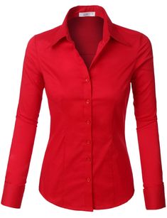 Casual Shirt Women, Women's Button Down Shirt, Womens Long Sleeve Shirts, Tailored Shirts, Work Attire, Stretch Cotton, Cotton Shirt, Button Up Shirts, Shirt Blouses