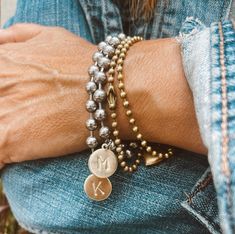 We are in love with our new chunky line. This a stainless steel ball chain bracelet with a hand stamped initial brass tag. It is easy and light to wear. You will love.  This listing is for 1 initial tag bracelet only. I use stainless steel chain and here is why:  Doesn't rust or tarnish. Hypoallergenic. Recyclable and Environmentally Friendly. Stainless steel is completely safe and affordable. Gifts For Mother, Metal Stamped Jewelry, Seal Beach, Mother Day Gift, Glad Rags, Chunky Bracelets, Bestie Gifts, Choose Joy, Brass Charms