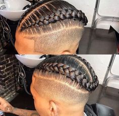 Braided Man Bun, Braids With Shaved Sides, Two Braid Hairstyles, French Braids