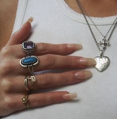 Eclectic Silver Jewelry, Chunky Ring Stack, Rings And Necklaces, Indie Jewelry