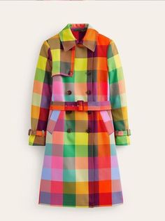 Tops Online Shopping, Boden Women, Trench Coat Style, Check Coat, Fall Plaid, Belted Trench Coat, Plaid Coat, Long Sleeves Coats, Trench Coats Women