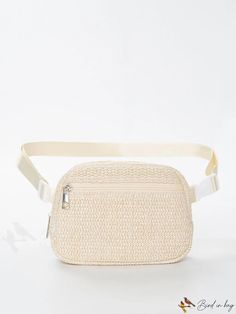 BirdinBag - Chic Straw Tote: Minimalist Style Modern White Shoulder Bag For Vacation, Modern Cream Shoulder Bag For Summer, Modern White Bags For The Beach, Modern White Bags For Beach, Modern White Beach Bag, Modern White Shoulder Bag For Summer, Casual Sling Bag, Waist Purse, Beige Bag