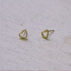 10K Gold tiny hollow heart stud earrings, solid Gold, 10k real Gold - TG062 Dainty Tiny Gold Heart Earrings, Tiny Gold Heart Earrings In Sterling Silver, Gold Tiny Heart Earrings For Valentine's Day, Small Gold Sterling Silver Heart Earrings, Valentine's Day Tiny Gold Heart Earrings, Tiny Gold Heart Earrings For Gifts, Gold Dainty Earrings For Valentine's Day, Dainty Gold Earrings For Valentine's Day, Tiny Heart-shaped Gold Earrings